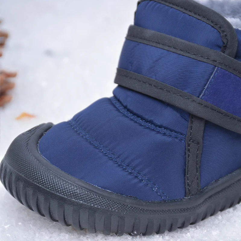 High Quality Durable Kids Outdoor Anti-slip Waterproof Soft  Plush Winter Snow Short Boots E8218