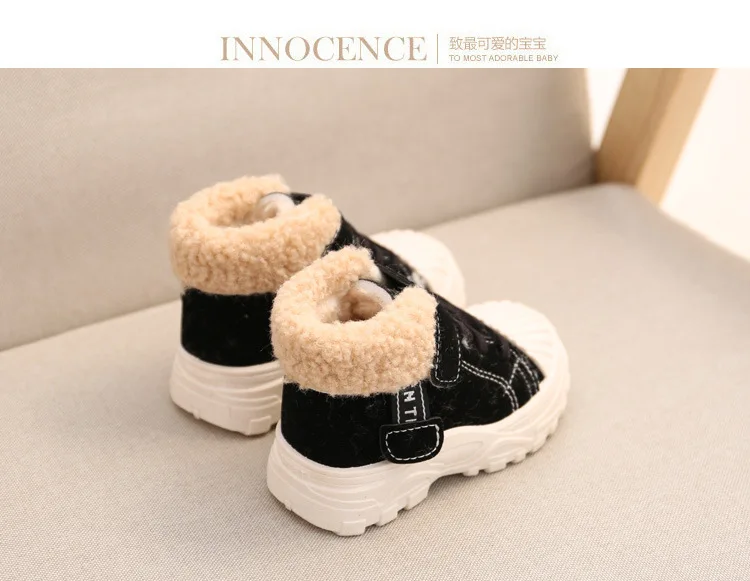 2021 Children Warm Boots Winter New Boys Plus Thicken Velvet Cotton Shoes Girls Waterproof Short Boots Baby Cotton Boots