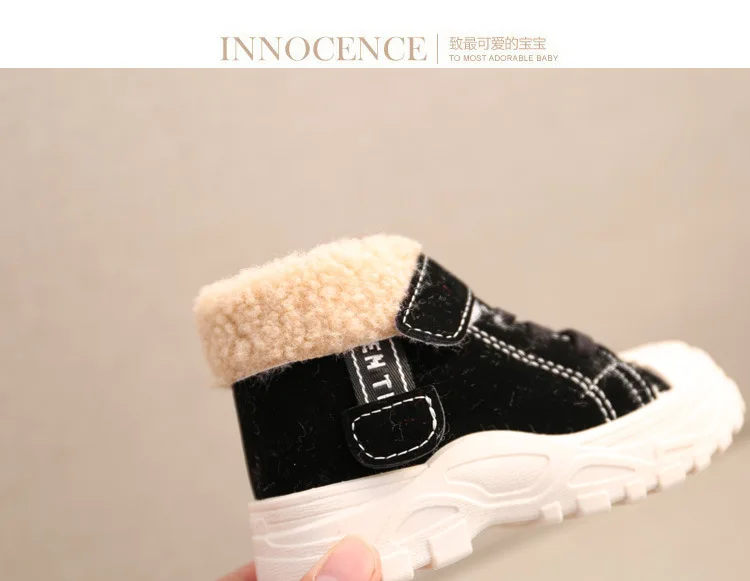 2021 Children Warm Boots Winter New Boys Plus Thicken Velvet Cotton Shoes Girls Waterproof Short Boots Baby Cotton Boots