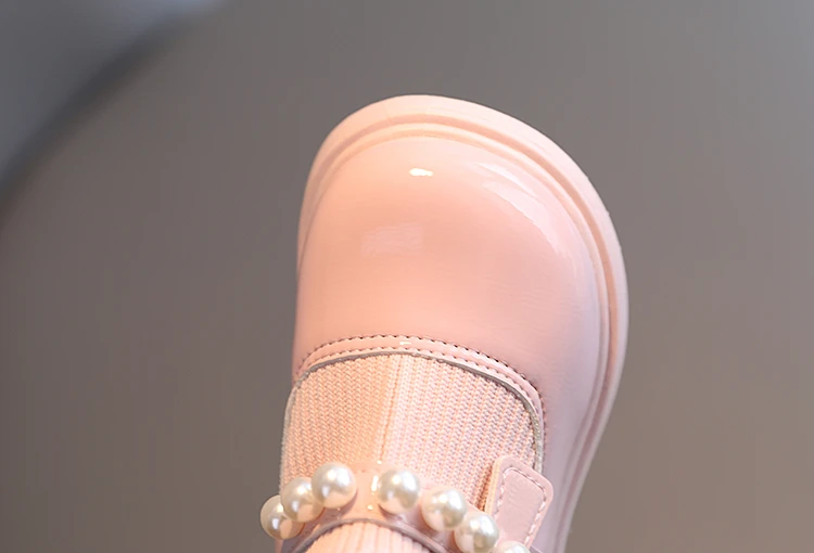 Girl's Short Boots Ankle-High Beading Autumn Fly-Woven Kids Sock Boot Wedges Flexiable Sweet Slip-on Toddler Children Boot 21-30