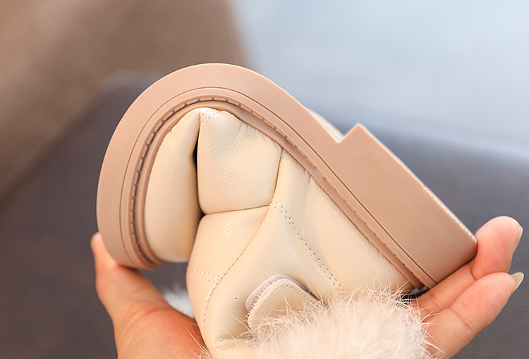 2023 New Solid Color Britain Style Girls Casual Boots Plush Winter Soft Baby Boys Short Boots Kids Shoes Children Drop Shipping