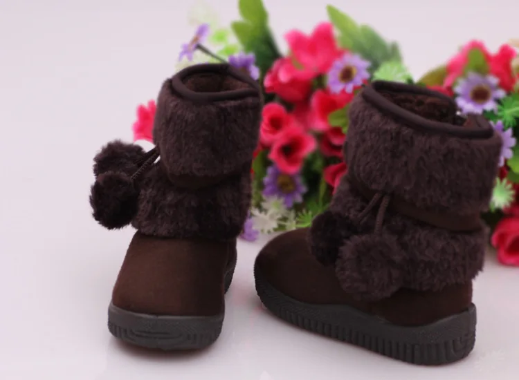 New Girls Snow Boots Winter Comfortable Thick Warm Kids Boots Lobbing Ball Thick Children Autumn Cute Boys Boots Princess Shoes