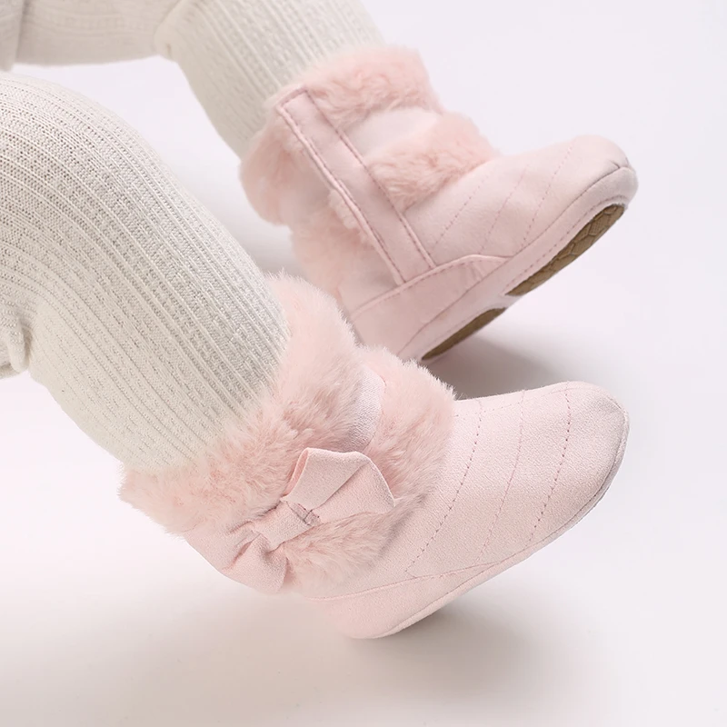 0-18M baby shoes Girls winter plush comfort snow boots cute bow cotton shoes baby soft soled non-slip toddler shoes 0-18M baby shoes Girls winter plush comfort snow boots cute bow cotton shoes baby soft soled non-slip toddler shoes