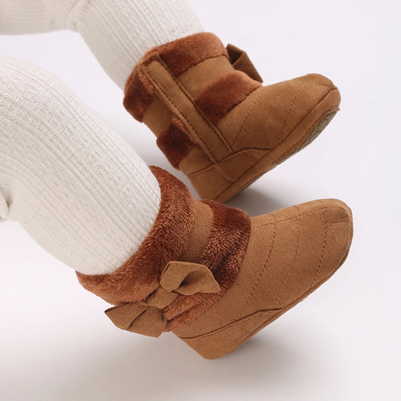 0-18M baby shoes Girls winter plush comfort snow boots cute bow cotton shoes baby soft soled non-slip toddler shoes 0-18M baby shoes Girls winter plush comfort snow boots cute bow cotton shoes baby soft soled non-slip toddler shoes