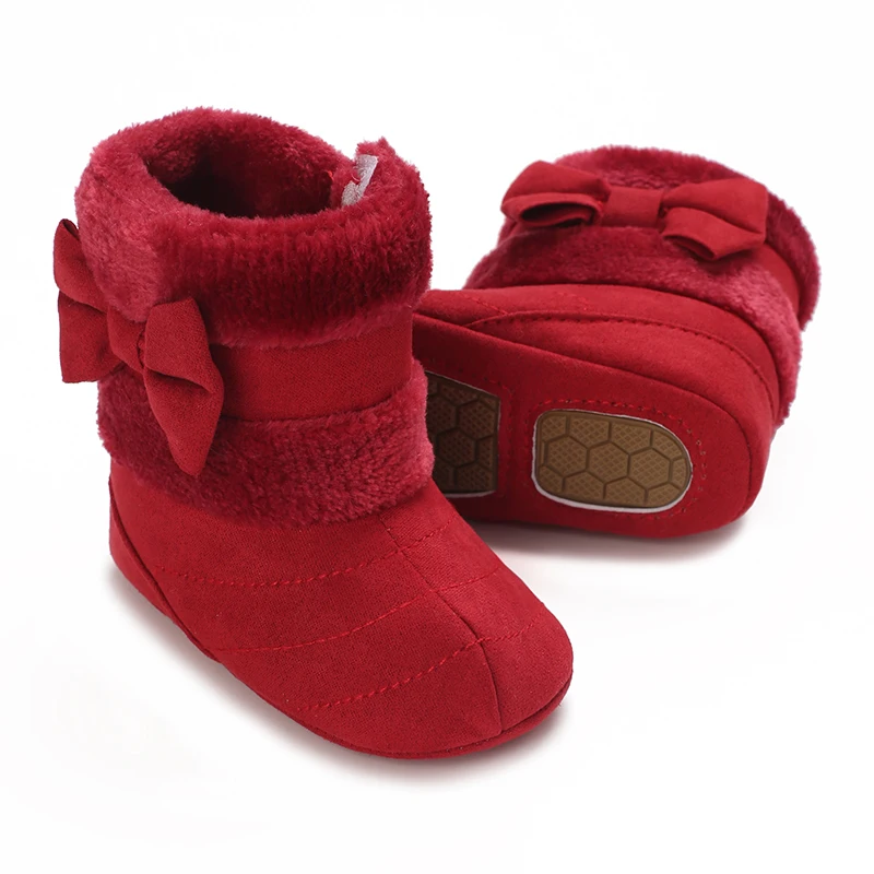 0-18M baby shoes Girls winter plush comfort snow boots cute bow cotton shoes baby soft soled non-slip toddler shoes 0-18M baby shoes Girls winter plush comfort snow boots cute bow cotton shoes baby soft soled non-slip toddler shoes