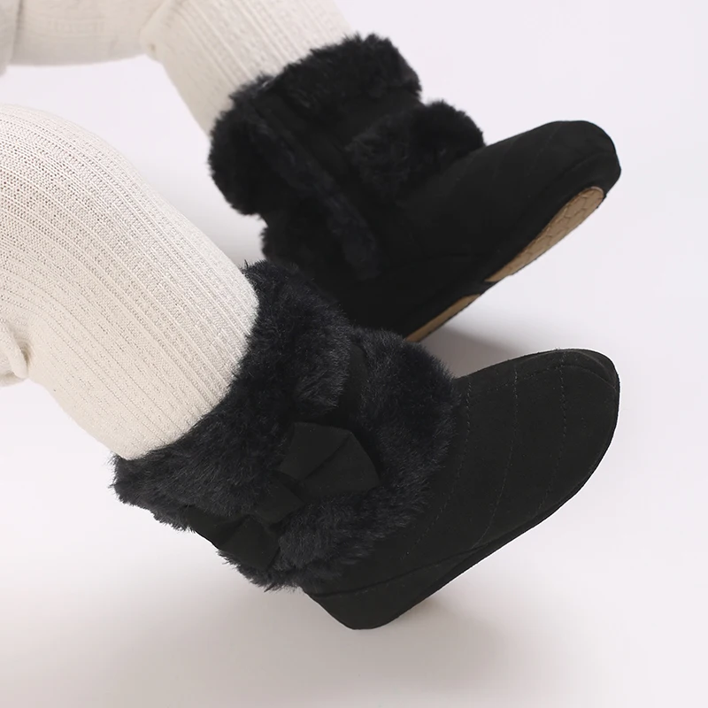 0-18M baby shoes Girls winter plush comfort snow boots cute bow cotton shoes baby soft soled non-slip toddler shoes 0-18M baby shoes Girls winter plush comfort snow boots cute bow cotton shoes baby soft soled non-slip toddler shoes