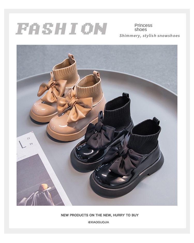 Girls Black Non-slip Kids Fashion Bow Elegant 2022 Glossy UK Uniform Child School Shoes Simple Casual 2022 Sock Boots Breathable Girls Black Non-slip Kids Fashion Bow Elegant 2022 Glossy UK Uniform Child School Shoes Simple Casual 2022 Sock Boots Breathable