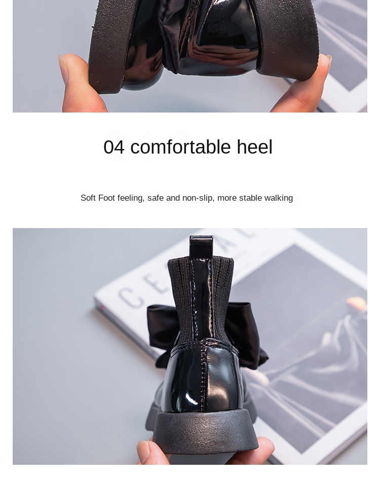 Girls Black Non-slip Kids Fashion Bow Elegant 2022 Glossy UK Uniform Child School Shoes Simple Casual 2022 Sock Boots Breathable Girls Black Non-slip Kids Fashion Bow Elegant 2022 Glossy UK Uniform Child School Shoes Simple Casual 2022 Sock Boots Breathable