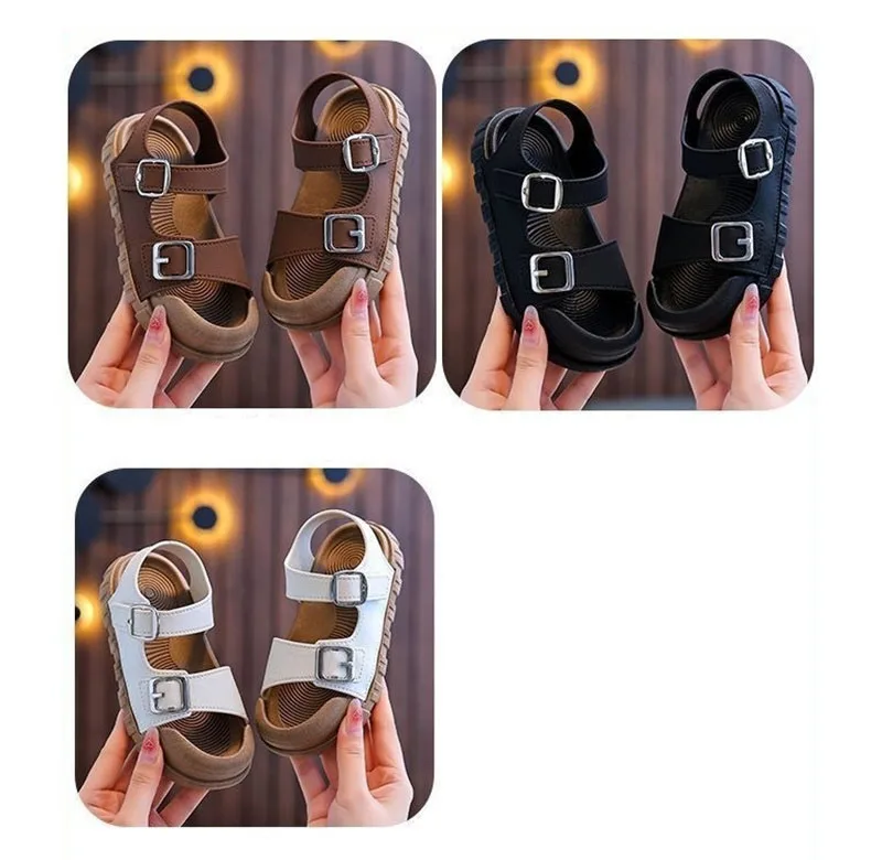 2025 Summer New Children Sandals Fashion College Style Boys Girls Soft Bottom Sandals Simple Solid Color Kids Anti Kick Sandals 2025 Summer New Children Sandals Fashion College Style Boys Girls Soft Bottom Sandals Simple Solid Color Kids Anti Kick Sandals