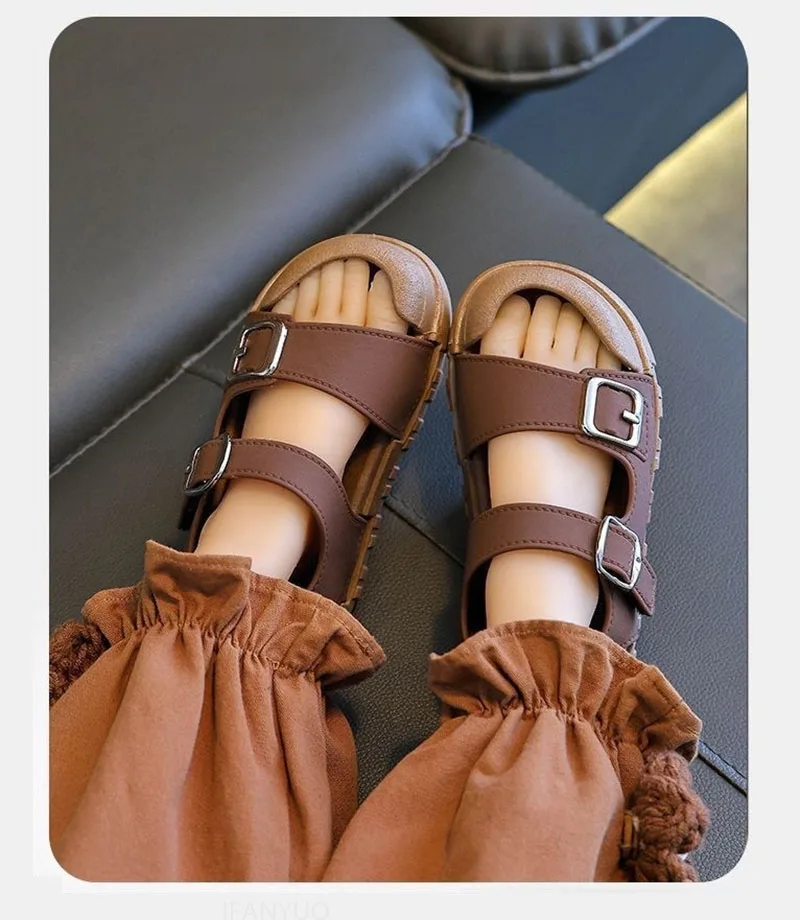 2025 Summer New Children Sandals Fashion College Style Boys Girls Soft Bottom Sandals Simple Solid Color Kids Anti Kick Sandals 2025 Summer New Children Sandals Fashion College Style Boys Girls Soft Bottom Sandals Simple Solid Color Kids Anti Kick Sandals