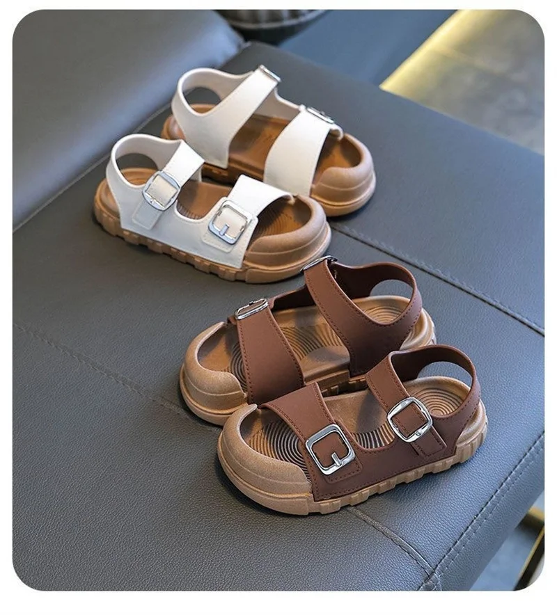 2025 Summer New Children Sandals Fashion College Style Boys Girls Soft Bottom Sandals Simple Solid Color Kids Anti Kick Sandals 2025 Summer New Children Sandals Fashion College Style Boys Girls Soft Bottom Sandals Simple Solid Color Kids Anti Kick Sandals