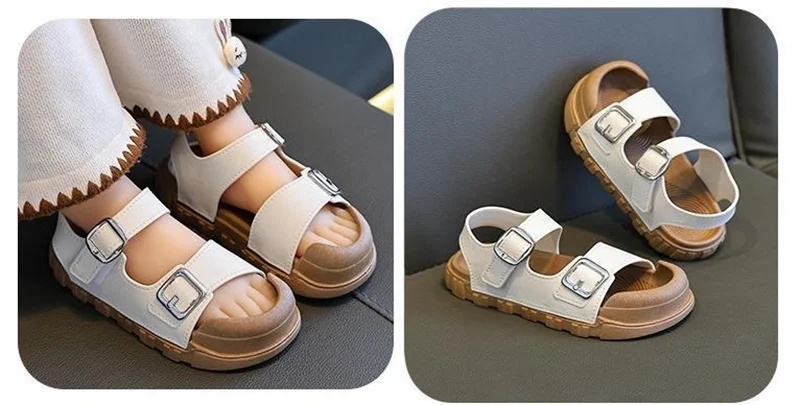 2025 Summer New Children Sandals Fashion College Style Boys Girls Soft Bottom Sandals Simple Solid Color Kids Anti Kick Sandals 2025 Summer New Children Sandals Fashion College Style Boys Girls Soft Bottom Sandals Simple Solid Color Kids Anti Kick Sandals