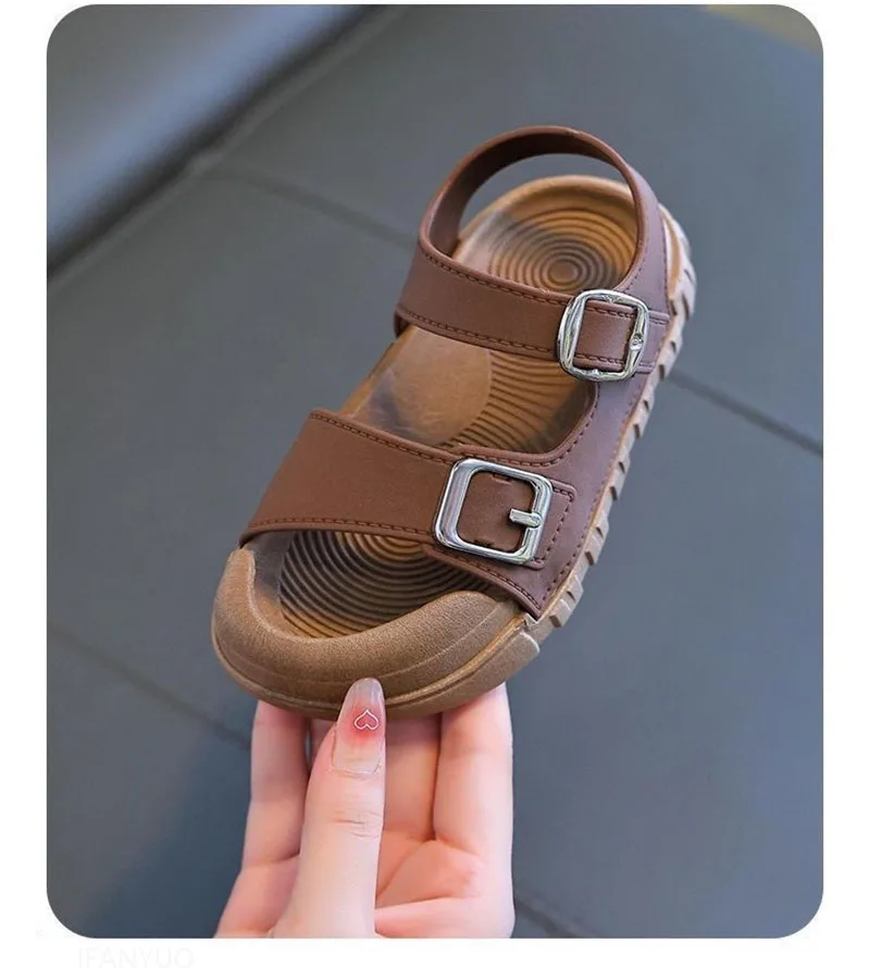 2025 Summer New Children Sandals Fashion College Style Boys Girls Soft Bottom Sandals Simple Solid Color Kids Anti Kick Sandals 2025 Summer New Children Sandals Fashion College Style Boys Girls Soft Bottom Sandals Simple Solid Color Kids Anti Kick Sandals