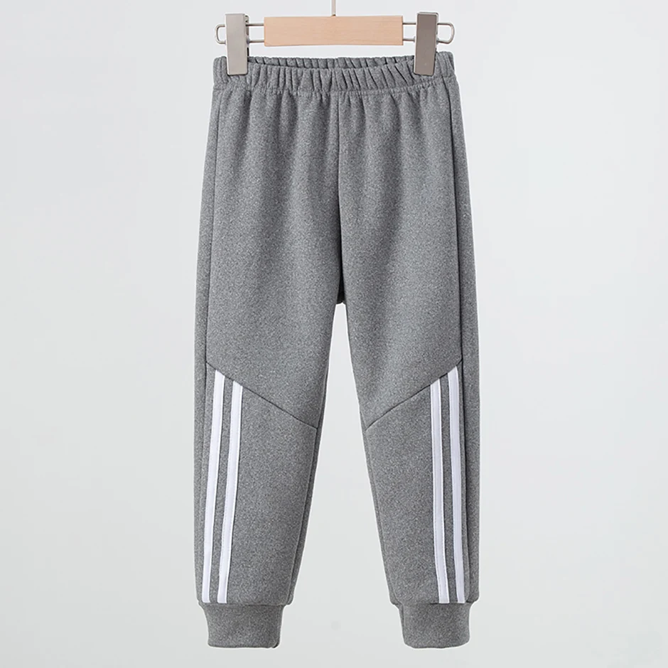 3/1 Piece Winter Children Plus Velvet Fashion Sweatpants Boys Casual Minimalist Pants Girls Joker Warm School Uniform Pants
