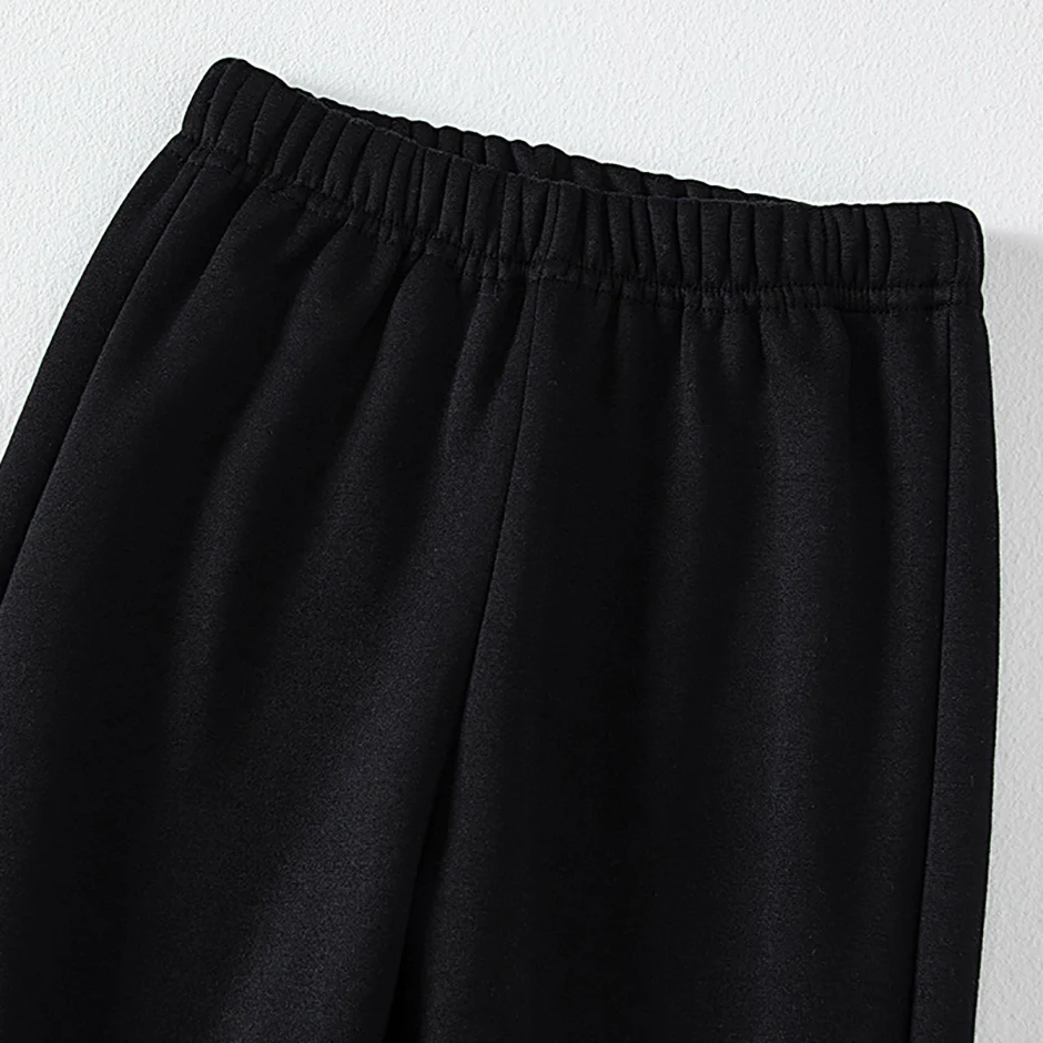 3/1 Piece Winter Children Plus Velvet Fashion Sweatpants Boys Casual Minimalist Pants Girls Joker Warm School Uniform Pants