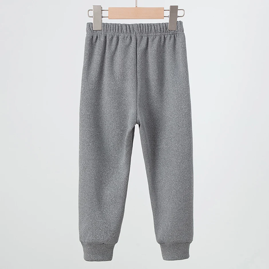 3/1 Piece Winter Children Plus Velvet Fashion Sweatpants Boys Casual Minimalist Pants Girls Joker Warm School Uniform Pants