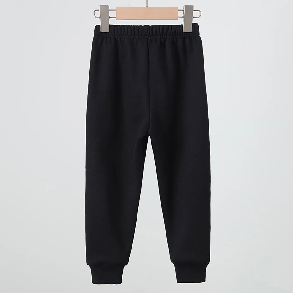 3/1 Piece Winter Children Plus Velvet Fashion Sweatpants Boys Casual Minimalist Pants Girls Joker Warm School Uniform Pants