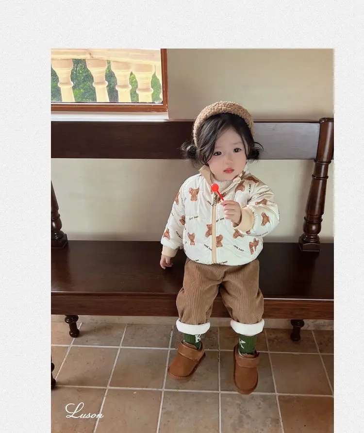 New Autumn Winter Toddler Boys Girls Casual Corduroy Pants Children Kids Warm Trousers Loose Pants Outside Versatile