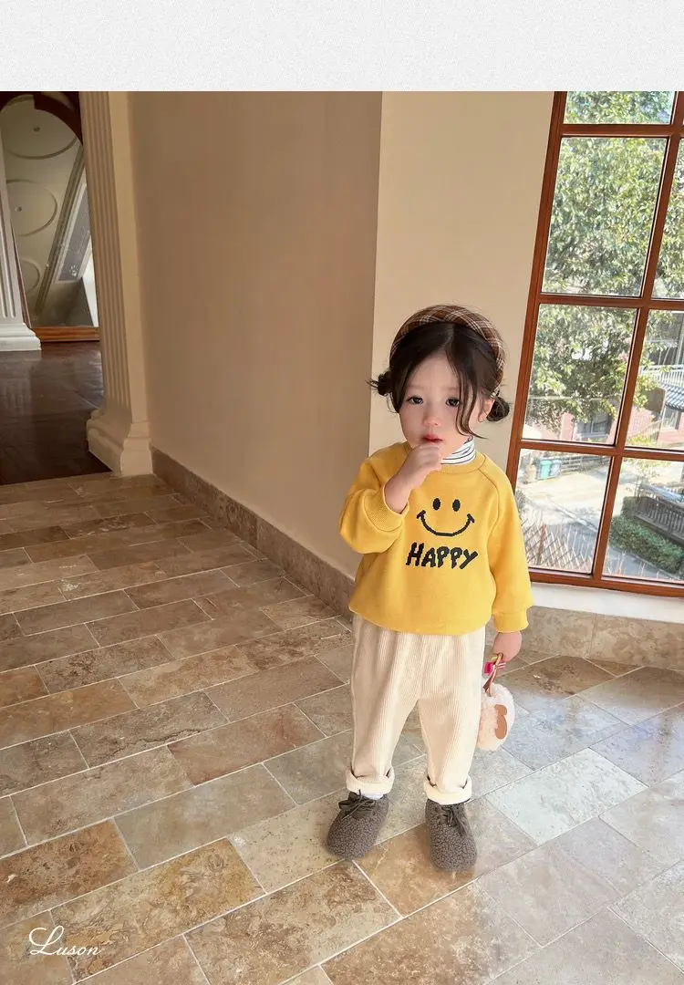 New Autumn Winter Toddler Boys Girls Casual Corduroy Pants Children Kids Warm Trousers Loose Pants Outside Versatile