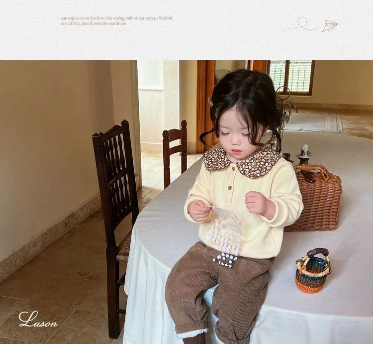 New Autumn Winter Toddler Boys Girls Casual Corduroy Pants Children Kids Warm Trousers Loose Pants Outside Versatile