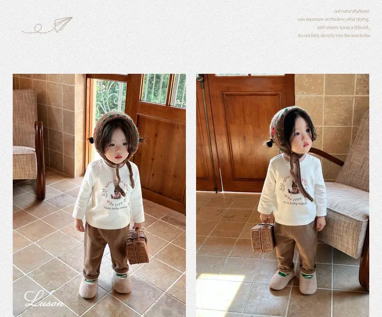 New Autumn Winter Toddler Boys Girls Casual Corduroy Pants Children Kids Warm Trousers Loose Pants Outside Versatile