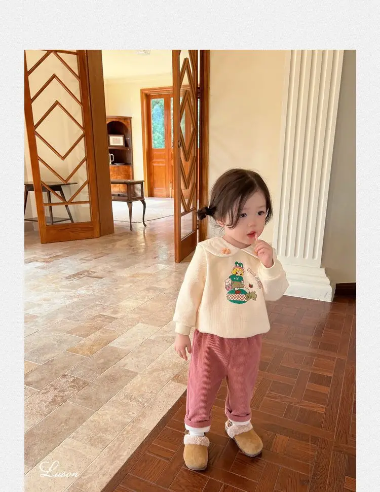 New Autumn Winter Toddler Boys Girls Casual Corduroy Pants Children Kids Warm Trousers Loose Pants Outside Versatile