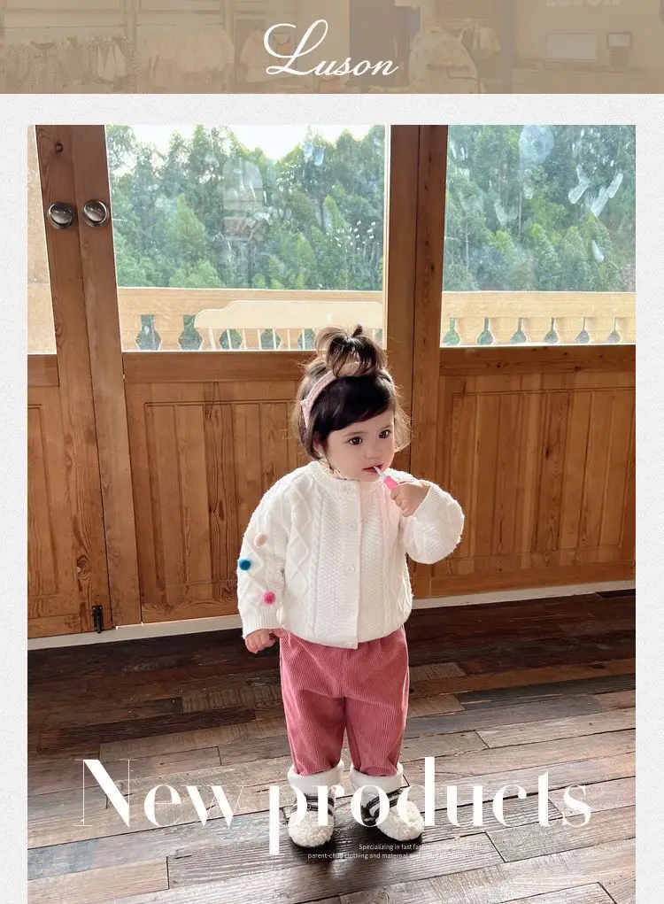 New Autumn Winter Toddler Boys Girls Casual Corduroy Pants Children Kids Warm Trousers Loose Pants Outside Versatile