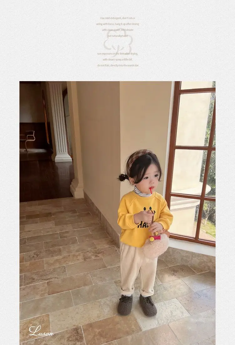 New Autumn Winter Toddler Boys Girls Casual Corduroy Pants Children Kids Warm Trousers Loose Pants Outside Versatile