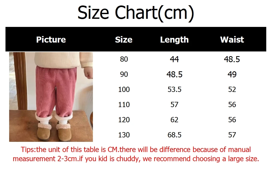 New Autumn Winter Toddler Boys Girls Casual Corduroy Pants Children Kids Warm Trousers Loose Pants Outside Versatile