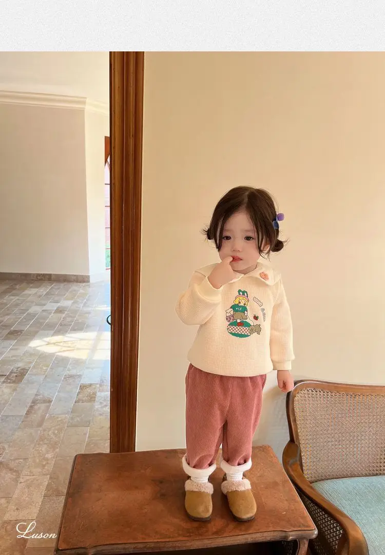 New Autumn Winter Toddler Boys Girls Casual Corduroy Pants Children Kids Warm Trousers Loose Pants Outside Versatile