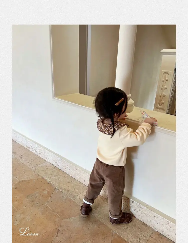 New Autumn Winter Toddler Boys Girls Casual Corduroy Pants Children Kids Warm Trousers Loose Pants Outside Versatile