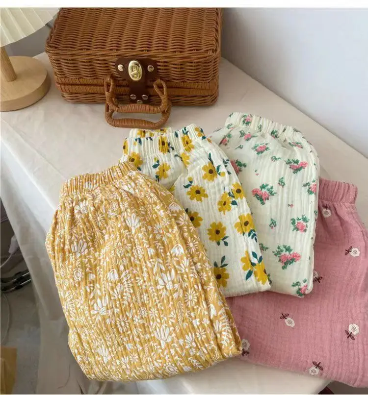 Baby Organic Cotton Pants Newborn Toddlers Boys Pants Casual Harem Pants Spring Summer Cute Soft Muslin Clothes Pants Capris