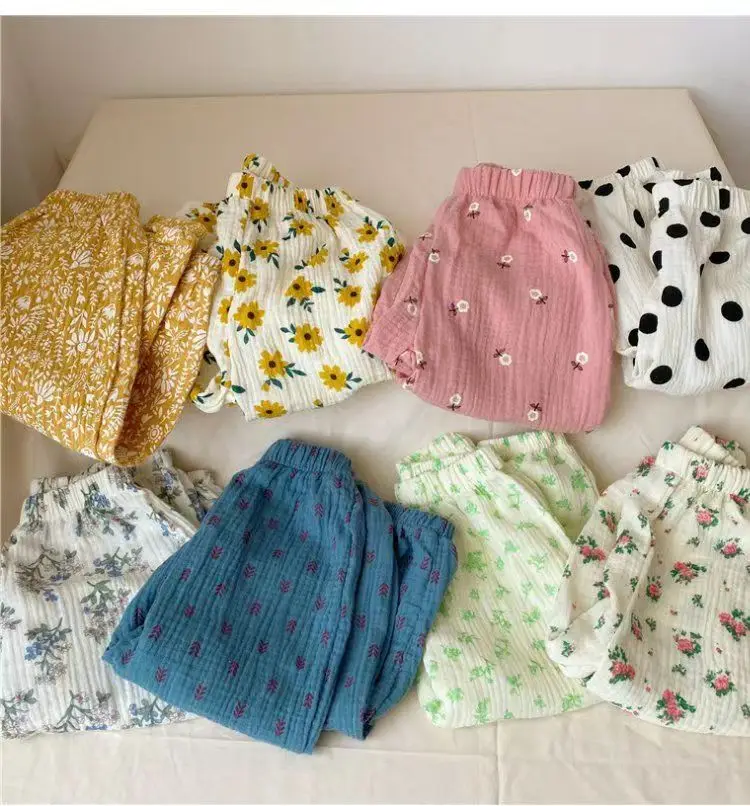 Baby Organic Cotton Pants Newborn Toddlers Boys Pants Casual Harem Pants Spring Summer Cute Soft Muslin Clothes Pants Capris