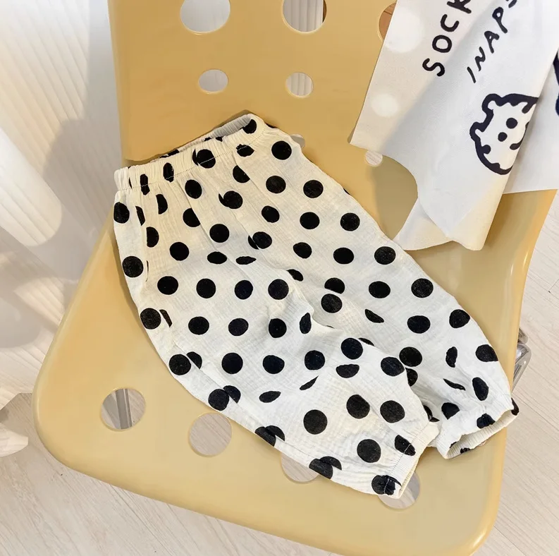 Baby Organic Cotton Pants Newborn Toddlers Boys Pants Casual Harem Pants Spring Summer Cute Soft Muslin Clothes Pants Capris