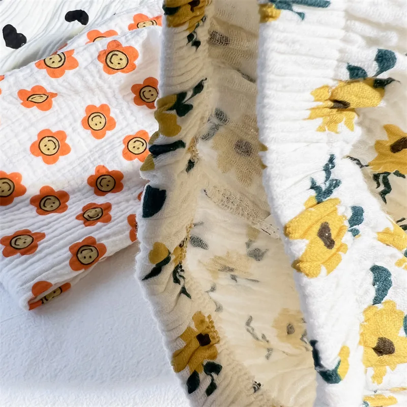 Baby Organic Cotton Pants Newborn Toddlers Boys Pants Casual Harem Pants Spring Summer Cute Soft Muslin Clothes Pants Capris