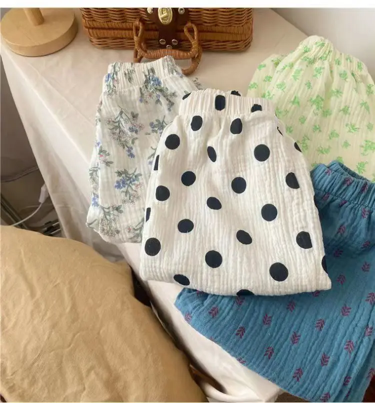 Baby Organic Cotton Pants Newborn Toddlers Boys Pants Casual Harem Pants Spring Summer Cute Soft Muslin Clothes Pants Capris