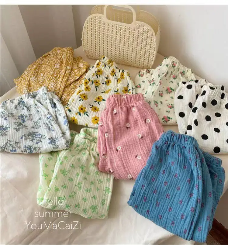 Baby Organic Cotton Pants Newborn Toddlers Boys Pants Casual Harem Pants Spring Summer Cute Soft Muslin Clothes Pants Capris