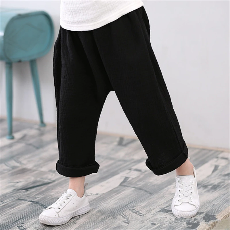 Baby Organic Cotton Pants Newborn Toddlers Boys Pants Casual Harem Pants Spring Summer Cute Soft Muslin Clothes Pants Capris