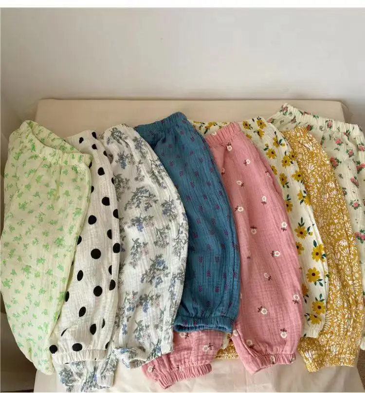 Baby Organic Cotton Pants Newborn Toddlers Boys Pants Casual Harem Pants Spring Summer Cute Soft Muslin Clothes Pants Capris