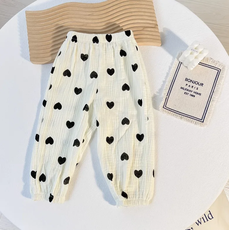 Baby Organic Cotton Pants Newborn Toddlers Boys Pants Casual Harem Pants Spring Summer Cute Soft Muslin Clothes Pants Capris