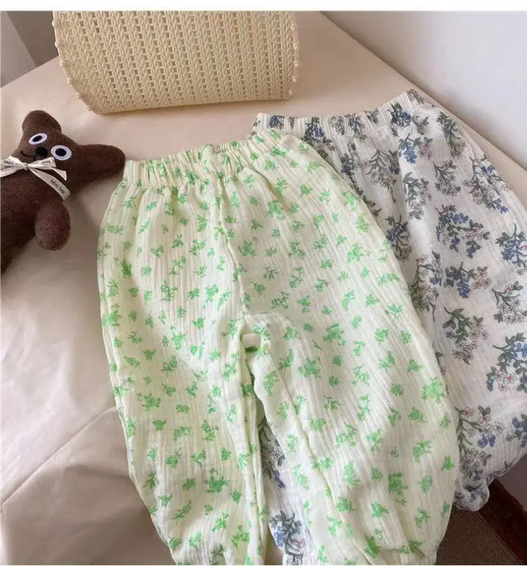 Baby Organic Cotton Pants Newborn Toddlers Boys Pants Casual Harem Pants Spring Summer Cute Soft Muslin Clothes Pants Capris