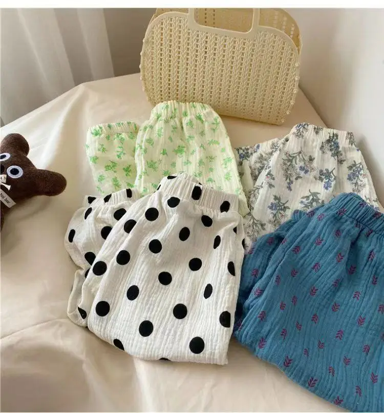 Baby Organic Cotton Pants Newborn Toddlers Boys Pants Casual Harem Pants Spring Summer Cute Soft Muslin Clothes Pants Capris