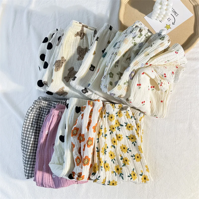 Baby Organic Cotton Pants Newborn Toddlers Boys Pants Casual Harem Pants Spring Summer Cute Soft Muslin Clothes Pants Capris