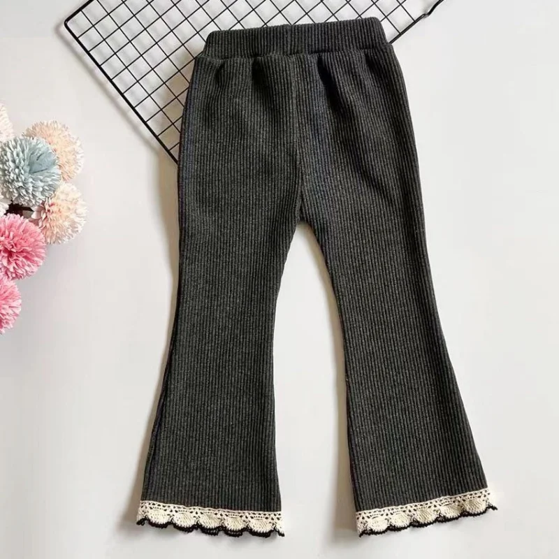 Girls Pants Long Trousers Cotton 2025 Gray Spring Autumn Teenagers Baby's Kids Pants Outdoor Teenagers Children's Clothing