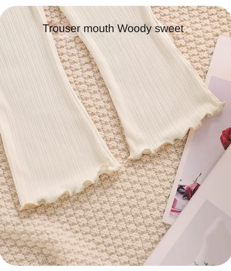 Kids Girls Summer Thin Wide Leg Pants 2024 New Arrival Children Casual Loose Silk Flare Pants Princess Casual Pants Korean Style