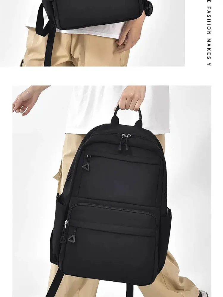 A New 14-inch Casual Simple Student Backpack Large Capacity Children's Schoolbag School Travel Unisex Laptop Backpack