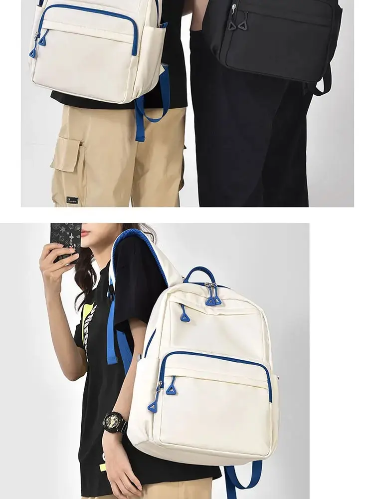 A New 14-inch Casual Simple Student Backpack Large Capacity Children's Schoolbag School Travel Unisex Laptop Backpack