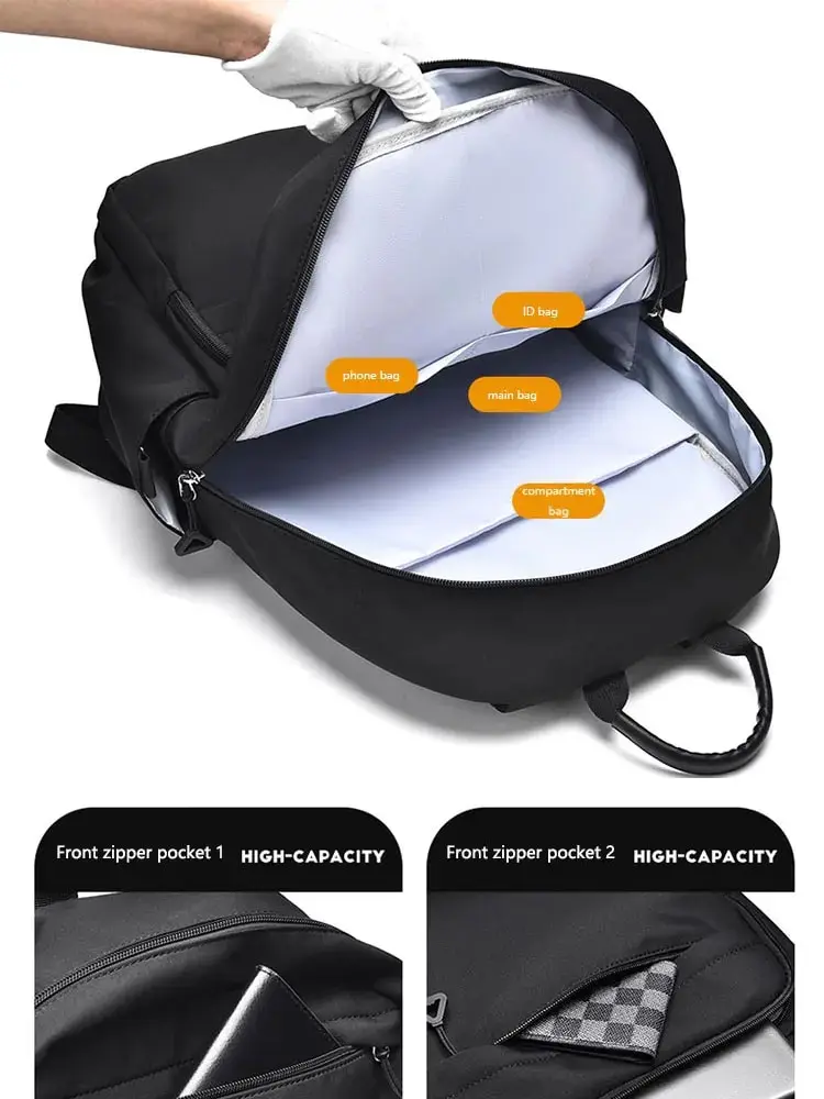 A New 14-inch Casual Simple Student Backpack Large Capacity Children's Schoolbag School Travel Unisex Laptop Backpack