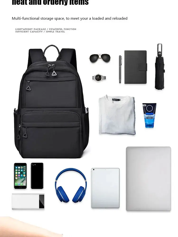 A New 14-inch Casual Simple Student Backpack Large Capacity Children's Schoolbag School Travel Unisex Laptop Backpack