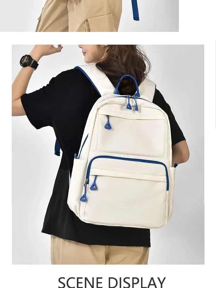 A New 14-inch Casual Simple Student Backpack Large Capacity Children's Schoolbag School Travel Unisex Laptop Backpack